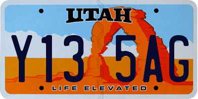 UT license plate Y135AG