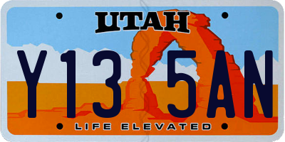 UT license plate Y135AN