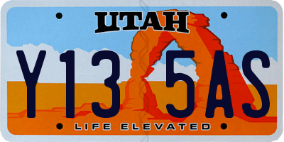 UT license plate Y135AS