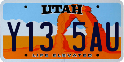 UT license plate Y135AU