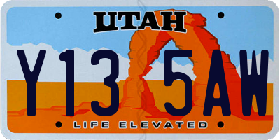 UT license plate Y135AW