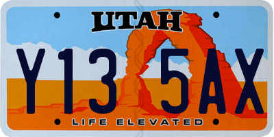 UT license plate Y135AX