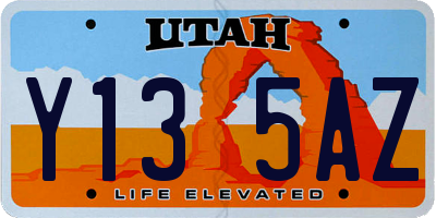 UT license plate Y135AZ
