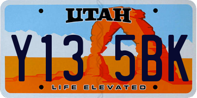 UT license plate Y135BK