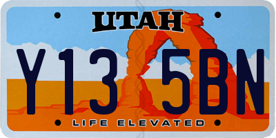 UT license plate Y135BN