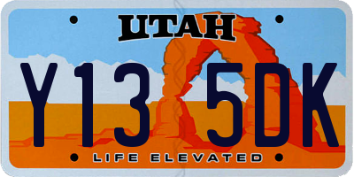 UT license plate Y135DK