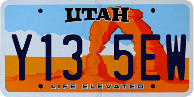 UT license plate Y135EW