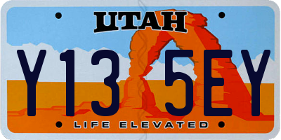UT license plate Y135EY