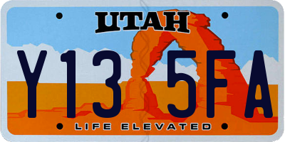 UT license plate Y135FA