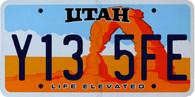 UT license plate Y135FE