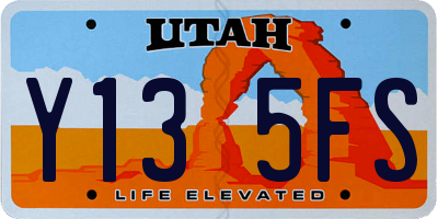 UT license plate Y135FS