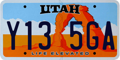 UT license plate Y135GA