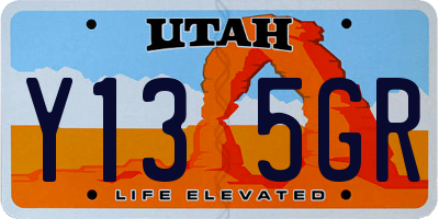 UT license plate Y135GR