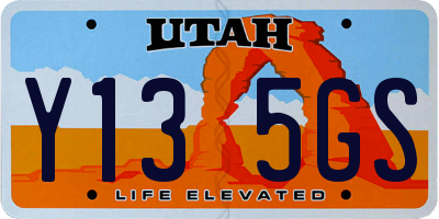 UT license plate Y135GS