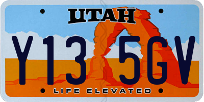 UT license plate Y135GV