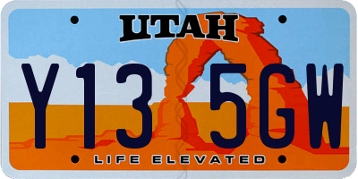 UT license plate Y135GW