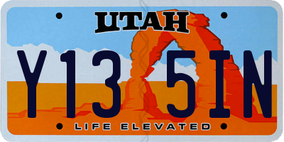UT license plate Y135IN