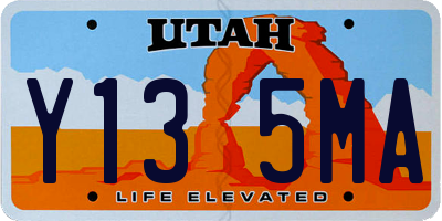 UT license plate Y135MA