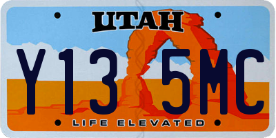 UT license plate Y135MC