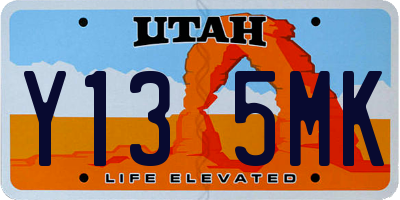 UT license plate Y135MK