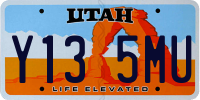 UT license plate Y135MU