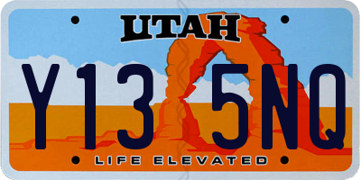 UT license plate Y135NQ