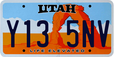 UT license plate Y135NV
