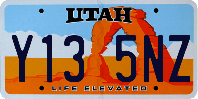 UT license plate Y135NZ
