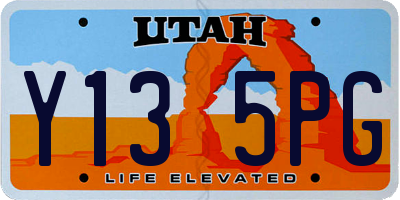 UT license plate Y135PG