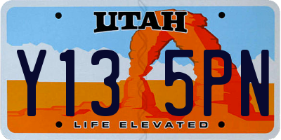 UT license plate Y135PN