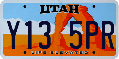 UT license plate Y135PR