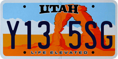 UT license plate Y135SG