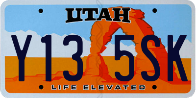 UT license plate Y135SK