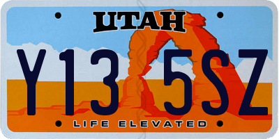 UT license plate Y135SZ