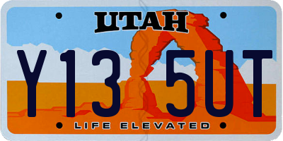 UT license plate Y135UT