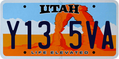 UT license plate Y135VA