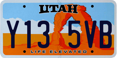 UT license plate Y135VB