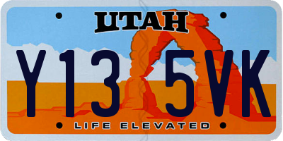 UT license plate Y135VK