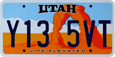 UT license plate Y135VT
