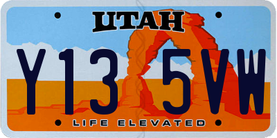 UT license plate Y135VW