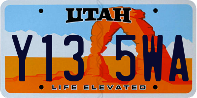 UT license plate Y135WA