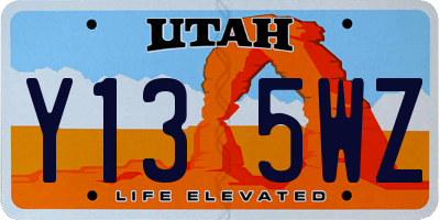 UT license plate Y135WZ