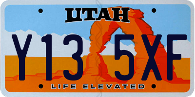 UT license plate Y135XF