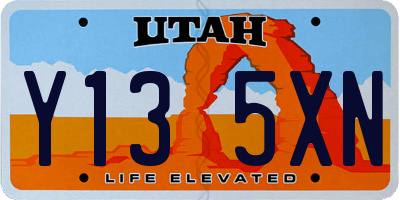 UT license plate Y135XN