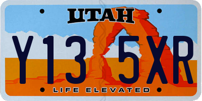 UT license plate Y135XR