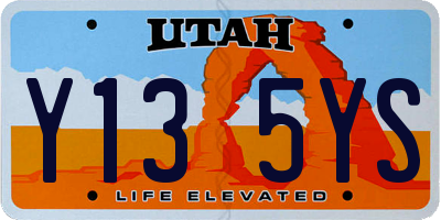 UT license plate Y135YS
