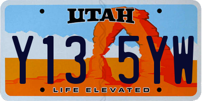 UT license plate Y135YW