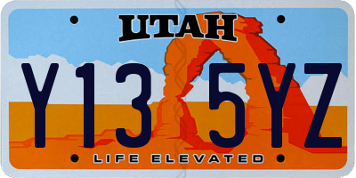 UT license plate Y135YZ