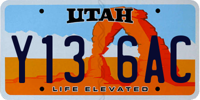 UT license plate Y136AC
