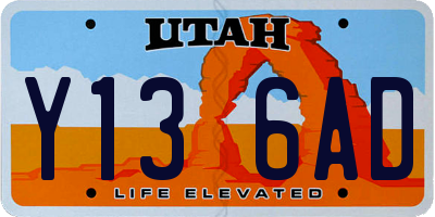 UT license plate Y136AD